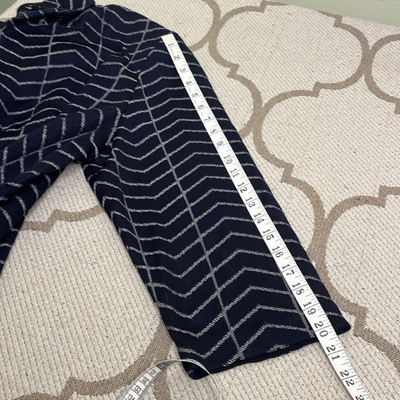 Misook Women's Jacket Blazer Chevron Knit One Button Notched Collar Blue - Picture 9 of 15